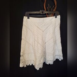 Talbots White Lace Skirt